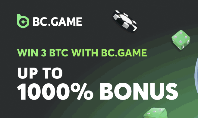 BC Game bonus interface voorbeeld