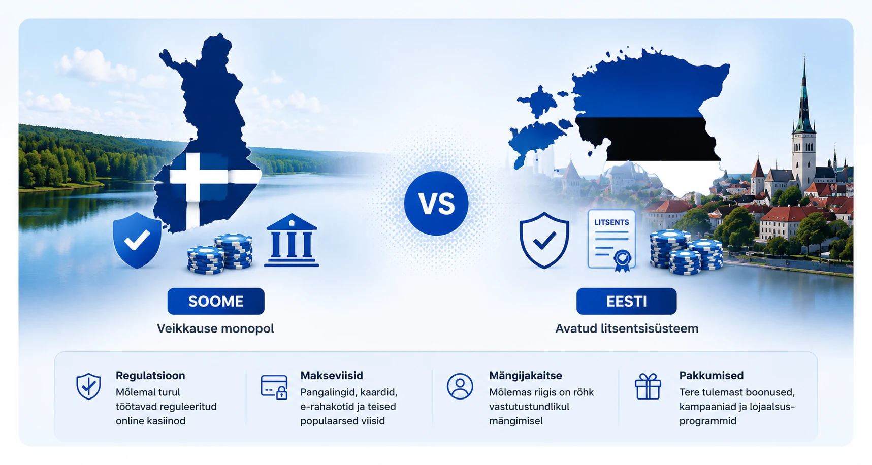 Soome ja Eesti online kasiinode peamised erinevused
